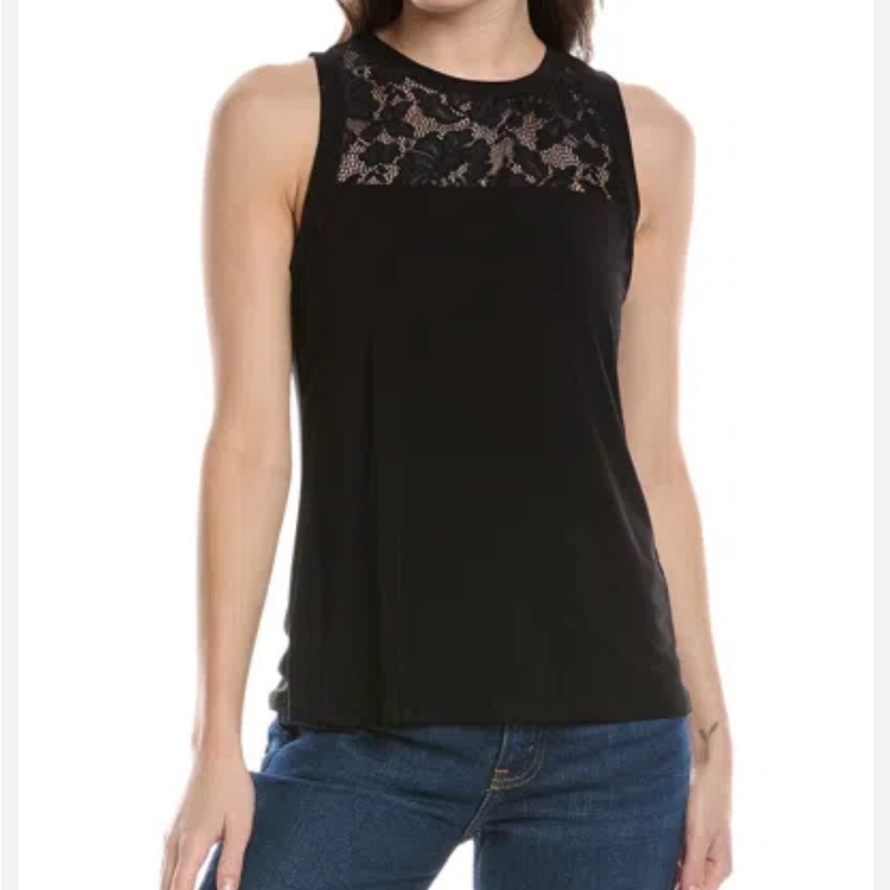 Vince Camuto Black Sleeveless Lace Top NEW